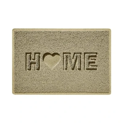Image of Nicoman LOVE at HOME Doormat 60x40cm Honesty Beige｜Heavy Duty Non Slip｜Indoor/Outdoor｜Entrance Barrier Dirt Trapper Floor Mat｜Home Patio Garden Conservatory Door Heart