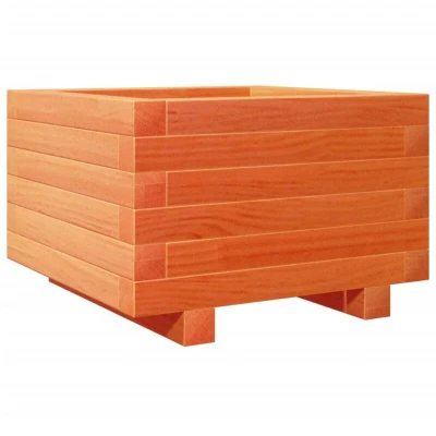 Image of vidaXL Garden Planter Solid Pinewood 40x40x26.5 cm Wax Brown Ideal for Flowers, Herbs, Vegetables