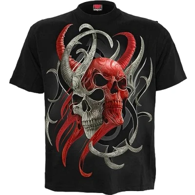 Image of Spiral Skull Synthesis T Shirt Black XL