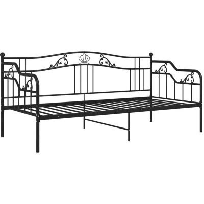 Image of vidaXL Sofa Bed Frame without Mattress Black Metal 90x200 cm