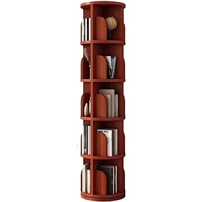 Image of ZJGFCB Solid Wood Rotating Bookcase,Round Bookshelf 360 Display,Floor Standing Bookcase for Kids &amp; Adults,Corner Shelf Book Organizer Study Room Living Classroom Bedroom