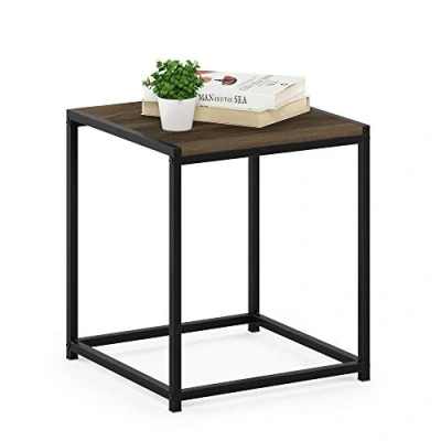 Image of Furinno Camnus Modern Living End Table, Side Nightstand, Columbia Walnut