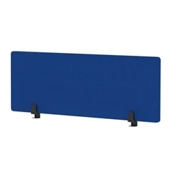 Image of Air Desktop Screen 1200x400mm Bespoke Stevia Blue Fabric