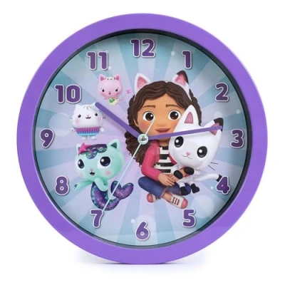 Image of Gabby&#039;s Dollhouse Purple Analogue Wall Clock Kids Living Room, Bedroom, Kitchen GAB3001