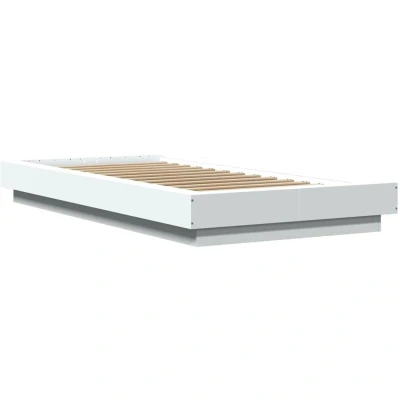 Image of vidaXL Bed Frame with LED Lights without Mattress White 75x190cm