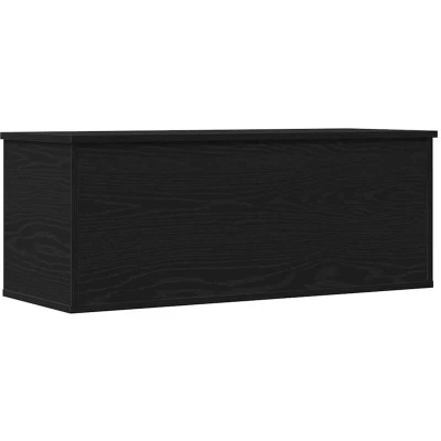 Image of vidaXL Black Oak Storage Box 90x35x35 cm Engineered Wood