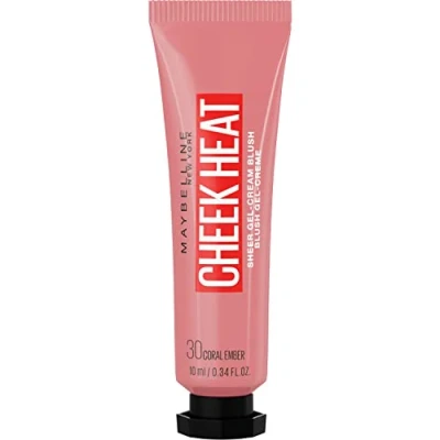 Image of Maybelline Cheek Heat Blush Gel Formula Water Based Pigment Gloss Finish 30 Coral Amber, 10 ml (Pack of 1)