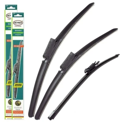 Image of HEYNER Hybrid Fits: Audi A3 2020 onwards Windscreen Wiper Blades Front Rear 26&quot;19&quot;12&quot; HH2619KL12X1