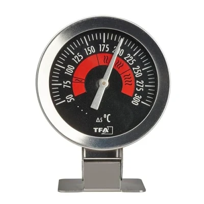 Image of TFA Dostmann Oven Thermometer Analogue 14.1030.60 for Temperature Monitoring of the Made Stainless Steel Hanging or Standing up to 300 Degree C Silver