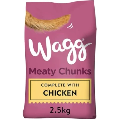 Image of Wagg Meaty Chunks Complete Dry Adult Dog Food Chicken 2.5kg &amp; Delicious
