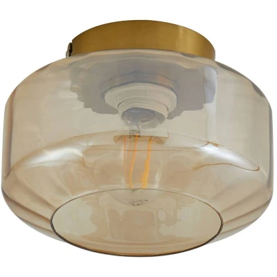 Image of Lindby ceiling light Hildur, amber, glass, Ø 22 cm