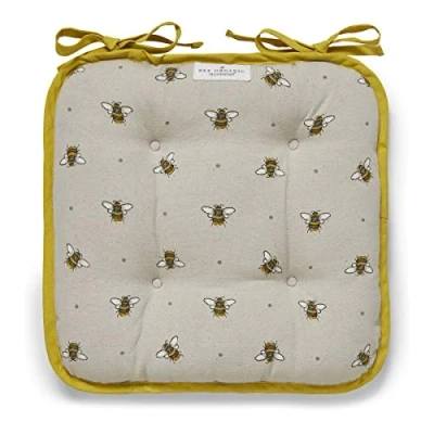 Image of Cooksmart British Designed Chair Cushions Pads For Dining Chairs Seat Great Adding Extra Padding Bumble Bees