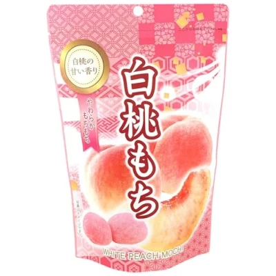 Image of Mochi White Peach Traditional Japanese Rice Cakes 130g Soft Chewy Wagashi Food Sweets Estala