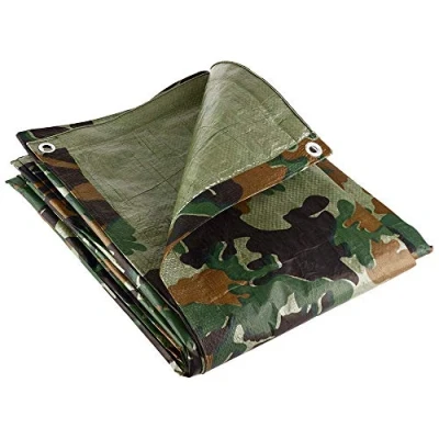 Image of GroundMaster 80gsm Camouflage Tarpaulin Waterproof Outdoor Fishing Camping Ground Sheet Cover (2.7m x 3.5m (9ft 11ft))