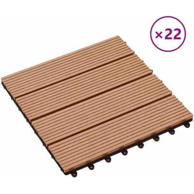 Image of vidaXL 22 pcs Decking Tiles 30x30cm 2 sqm WPC Grey