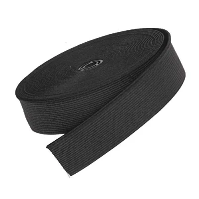 Image of The Bead Shop Flat Elastic Wide Bands Stretch Band Sewing Waistbands, Crafts, Wig Making 6 metres (Black, 25mm)