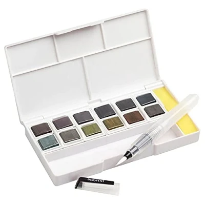 Image of Derwent Graphitint Paint Travel Set Palette, Includes 12 Colours, Waterbrush &amp; Sponge, Painting, Professional Quality, 2305790