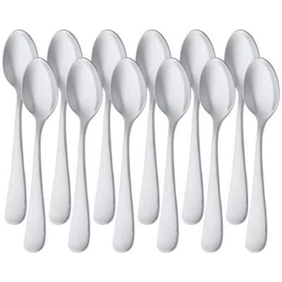 Image of Amazon Basics Stainless Steel Coffee Spoon with Round Edge, Pack of 12, Silver