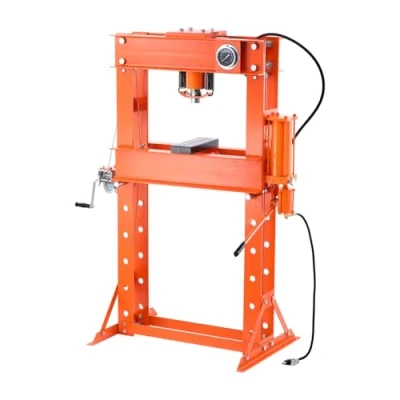 Image of VEVOR Hydraulic Shop Press, 50 T H Frame Pneumatic Press with Plate &amp; Triangular Support, Stable Garage Floor Adjustable Relief Valve, Fit for Bending Straightening