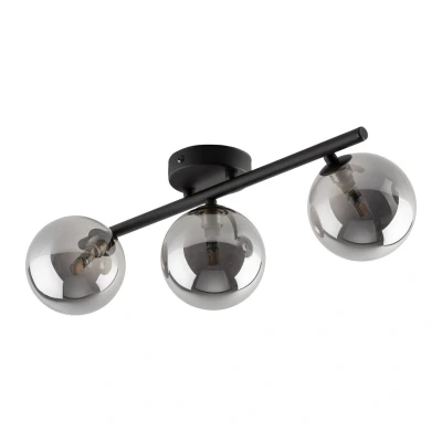 Image of Estera Globe Ceiling Light Black, Graphite Glass 3xG9