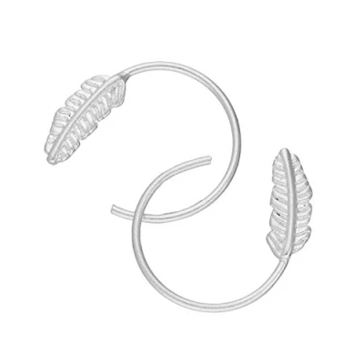 Image of Sterling Silver Leaf Pull Through Earrings