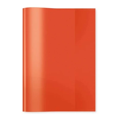 Image of HERMA Clear Exercise Book Cover A5, Made of wipeable and Sturdy Plastic, Slip on Jackets for School, red