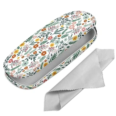 Image of FINTIE Hard Shell Glasses Case for Women Men Fashion Reading Protective Spectacle Cases with Cleaning Cloth