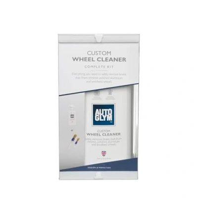 Image of Autoglym Custom Wheel Cleaner Premium Car Care Kit Comes with (500ml) Acid Free Spray and (2) Soft Cleaning Brushes