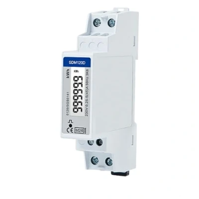 Image of EASTRON SDM120D MID Electricity Usage Meter Single Phase Pulse Output 1000imp 45A kWh Mains, Low Cost Din Rail with &amp; LCD Display (Without Backlight) Certified/Calibrated