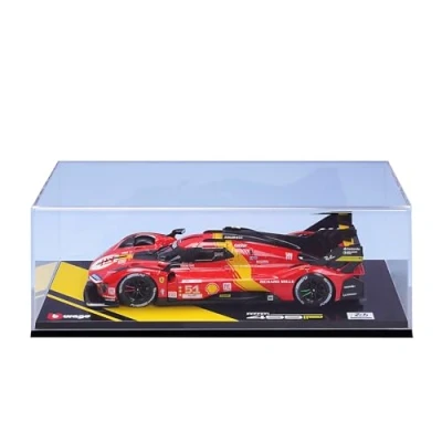 Image of Bburago 1/18 Ferrari Deluxe 499P LMH 2023#51 Red NEW 2024: Metallic replica Detailed interior, doors and hood opening to scale 1:18