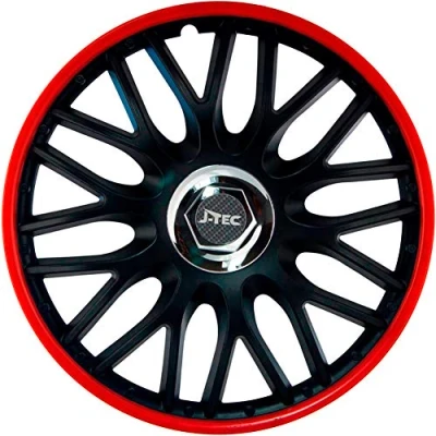 Image of J Tec J16514 wheel covers Orden R, black/red + chrome ring, 16 inch