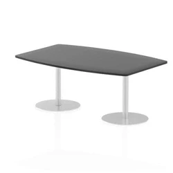 Image of Italia 1800mm Poseur High Gloss Table Black Top 725mm Leg