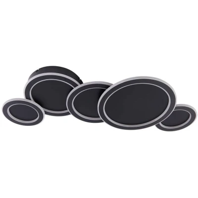 Image of Lucande LED ceiling light Diala, black, metal, 96 cm