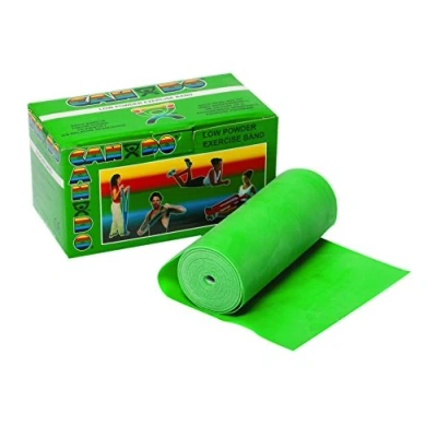Image of CanDo Resistance band / training gymnastics dispenser box, 5.5 m green (medium) alternative to dumbbells