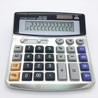 Image of Electronic Desktop Calculator with 12 digits Large Display Battery or solar power supply Office