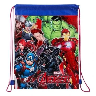 Image of Kids Children Boys Marvel Avengers Gym Bag Swim Shoe PE Drawstring School Trainer Travel Tote