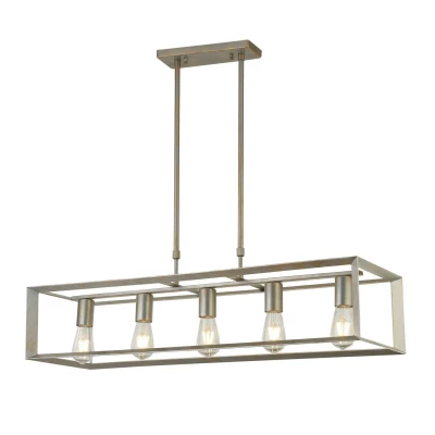 Image of Heaton 5 Light Bar Pendant Silver, Gold, E27