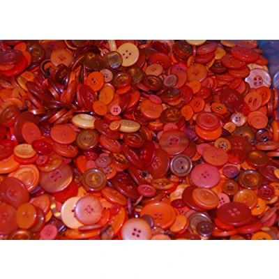 Image of celloexpress Orange Buttons Mixed Sizes of Various for Sewing and Crafting Pack 25g