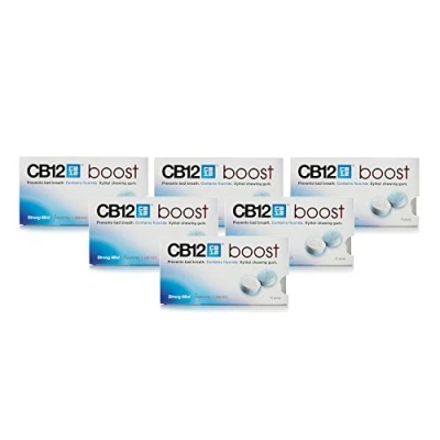 Image of CB12 Boost Chewing Gum Strong Mint, 10&#039;s (Pack Of 6)