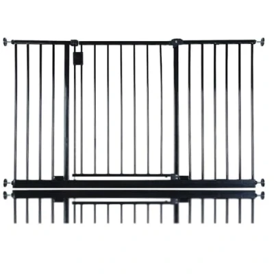 Image of Bettacare Extra Wide Hallway Dog Gate, 128cm 134cm, Black, Pressure Fit Pet Puppy Safety Barrier for Hallways and Spaces, Easy Installation