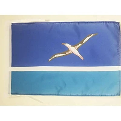 Image of AZ Flag Midway Islands 18&#039;&#039; x 12&#039;&#039; 100% Polyester Islander Small Banner with Two Cords Fade Resistant Vivid Colors 18x12 in 45x30 Cm