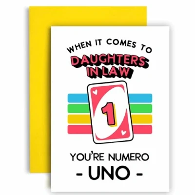 Image of Huxters Birthday Card for Daughter In Law Your Numero Uno Funny Her 14.8cm (Daughter Law)