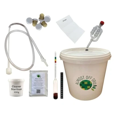 Image of Almost Off Grid Deluxe Traditional Mead Honey Wine Making Complete Starter Kit Makes 6 Bottles 4.5L Homebrew Meadmaking Beginners Set