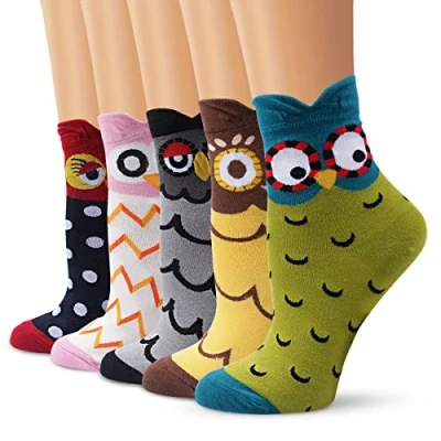 Image of Owl Adult Unisex Socks Value Pack [Set of 5 Pairs] (Owl)(Size: One Size)