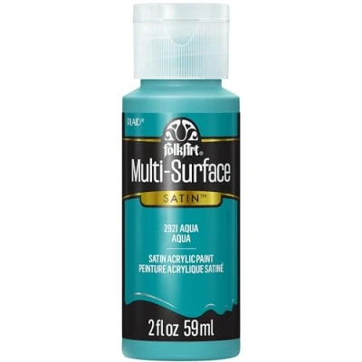 Image of FolkArt Multi Surface Satin Acrylic Paint, Aqua, Small