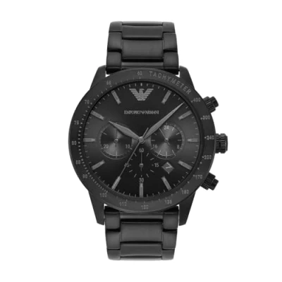 Image of Emporio Armani Chronograph watch, Men&#039;s, Size: One Size, Black