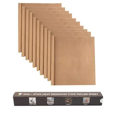 Image of MR.R 10 Packs 16&quot;x20&quot; 0.11mm Heat Resistant Non Stick PTFE Teflon Sheet Reusable Craft Mat for Press Transfer Baking Cooking Ironing Printing