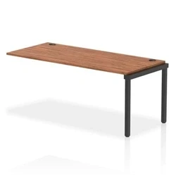 Image of Impulse Bench Single Row Ext Kit 1800 Black Frame Desk Walnut
