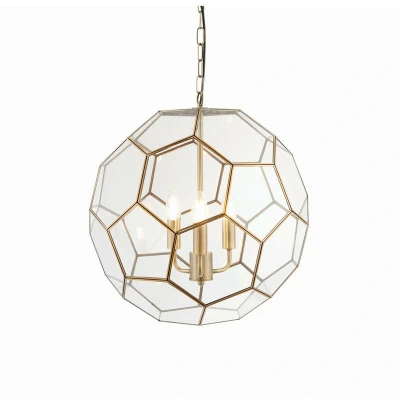 Image of Miele 3 Light Spherical Pendant Antique Brass, Glass, E14