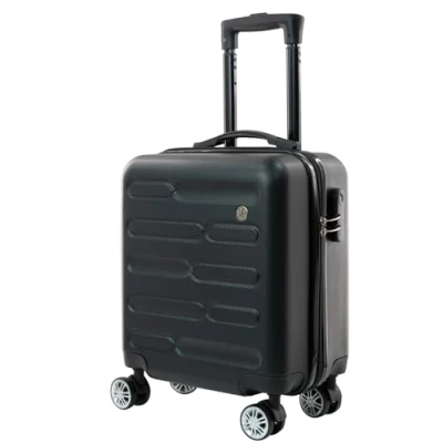 Image of SA Products Cabin Suitcase, Easy Jet 45x36x20 Bag Lightweight, Telescopic Handle, Hard Shell Small Carry on Suitcase with Wheels Travel Luggage (Black)